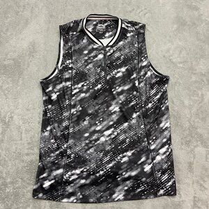 Slazenger Sleeveless Golf Shirt Womens size Large 1/4 Zip Gray black